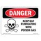 Signmission Safety Sign, OSHA Danger, 5" Height, 7" Width, Keep Out Fumigating With Poison Gas, Landscape OS-DS-D-57-L-1401 - alternate 1